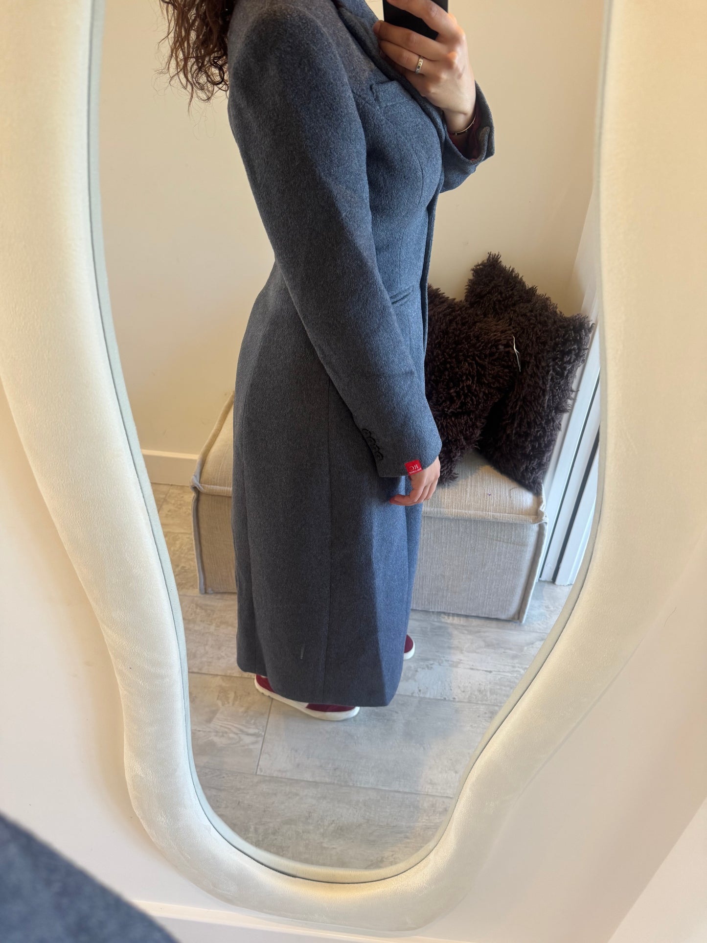 Ciselè Hourglass Wool Coat