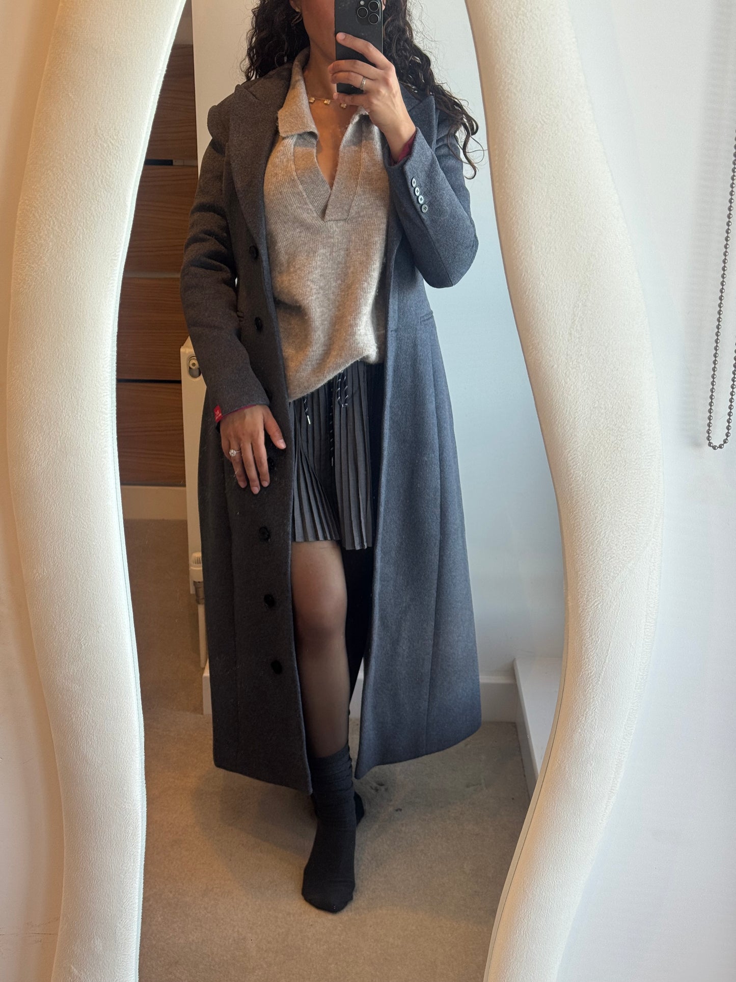 Ciselè Hourglass Wool Coat