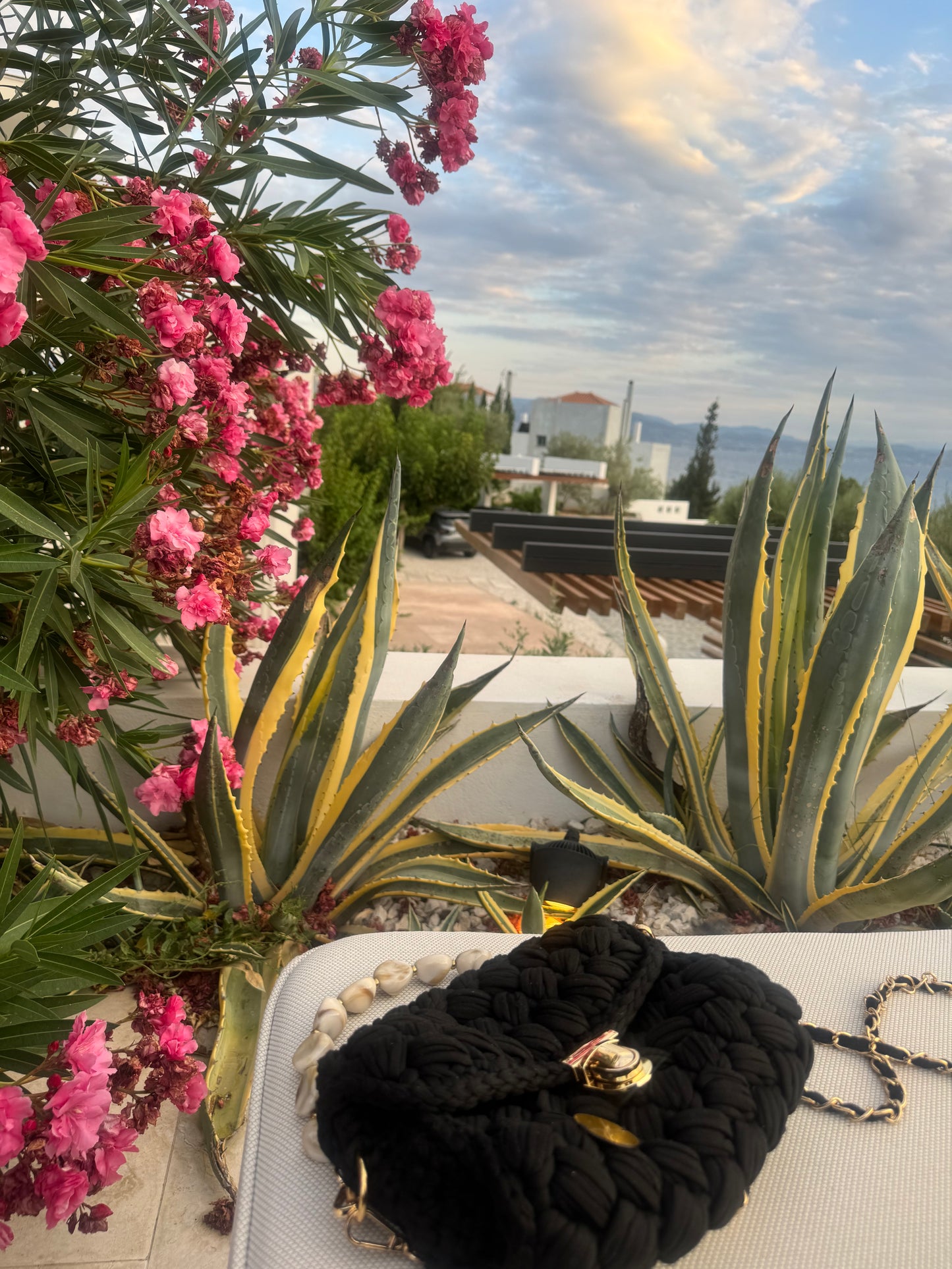 Noir Pearl Crochet Bag - RULACOUTURE