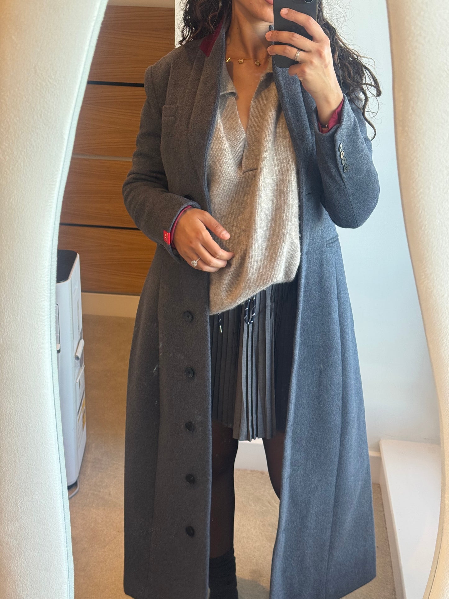 Ciselè Hourglass Wool Coat