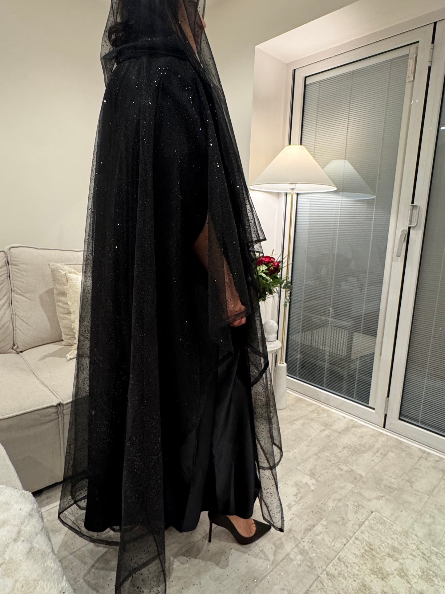 Black Luxe Sparkle Kaftan - RULACOUTURE