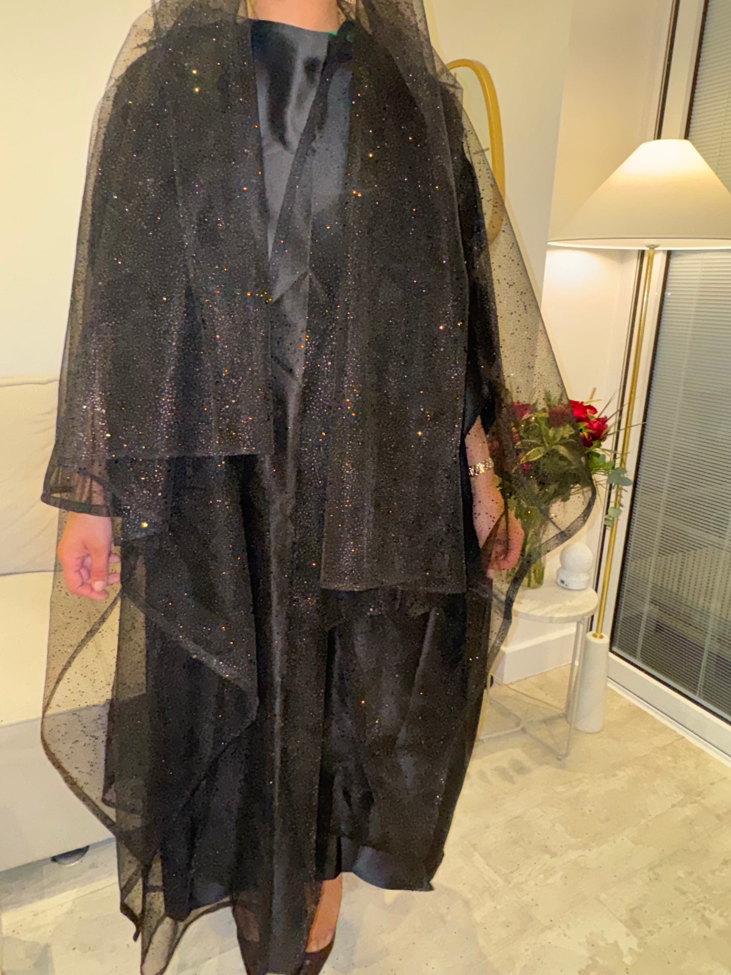 Black Luxe Sparkle Kaftan - RULACOUTURE