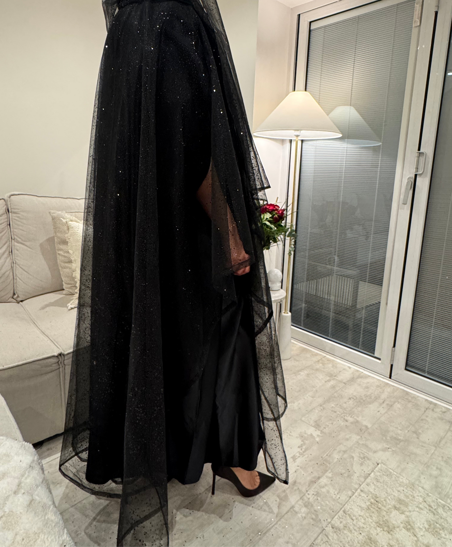Black Luxe Sparkle Kaftan - RULACOUTURE