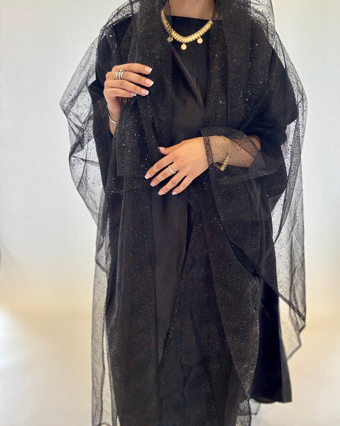 Black Luxe Sparkle Kaftan - RULACOUTURE