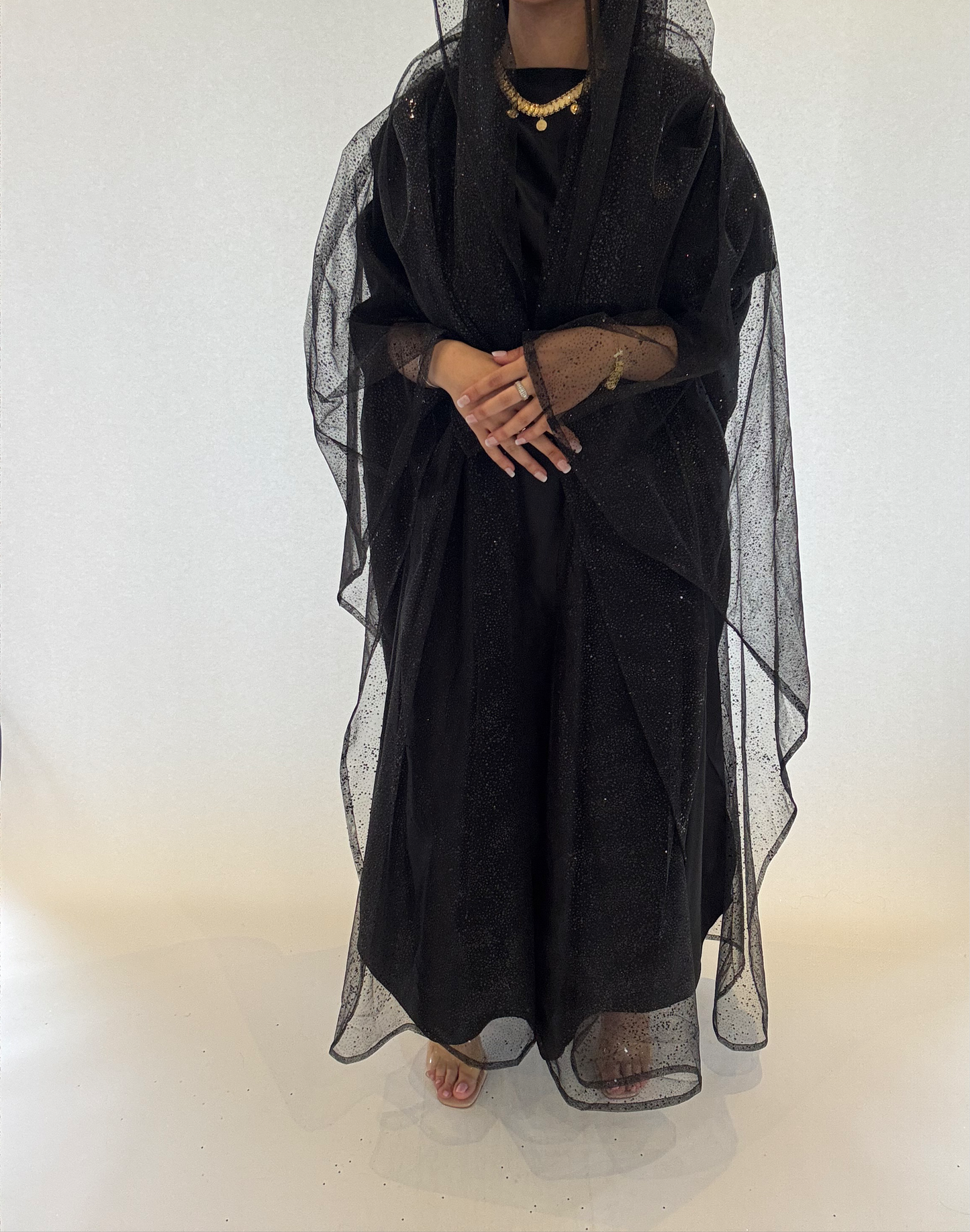 Black Luxe Sparkle Kaftan - RULACOUTURE