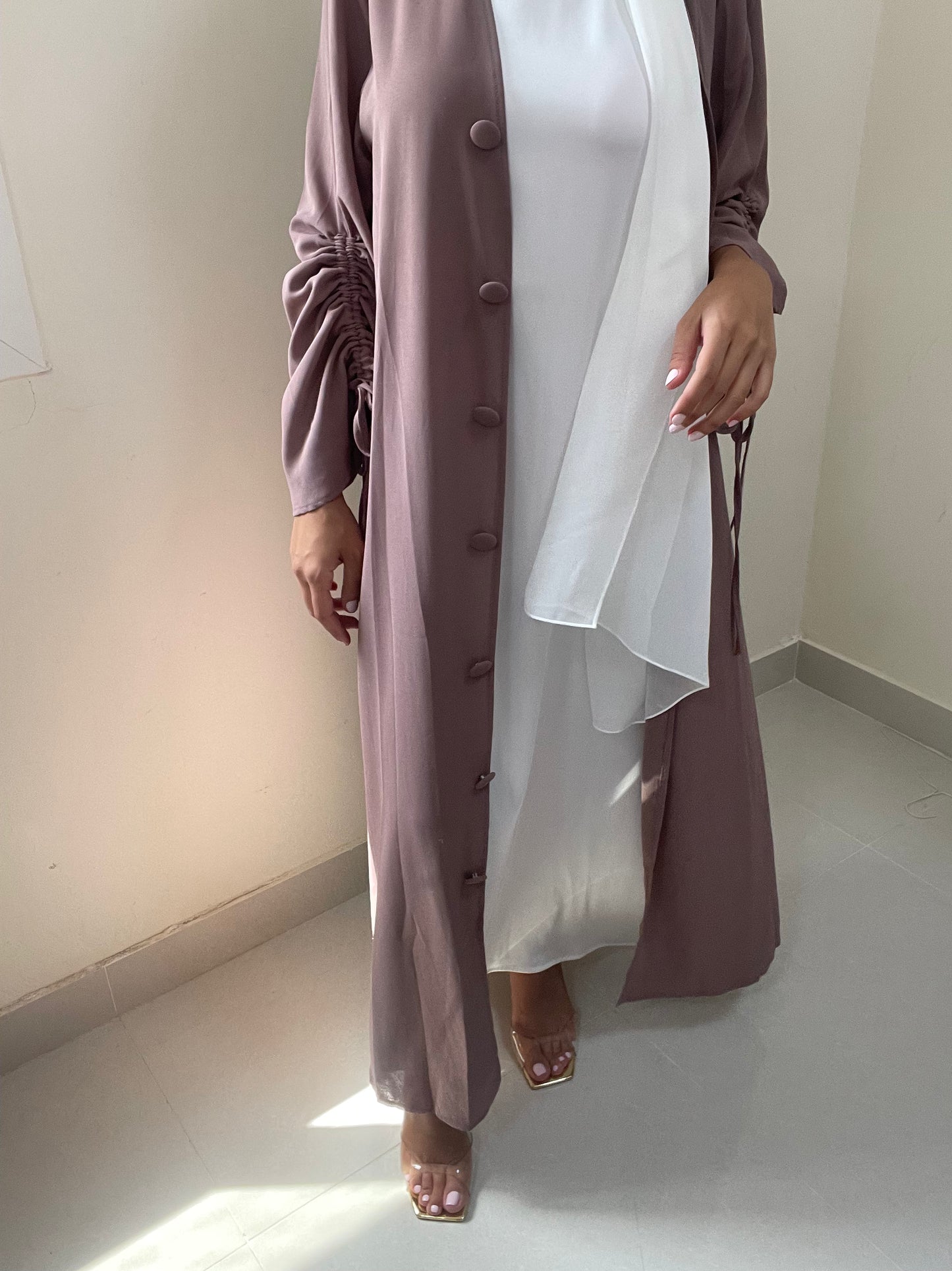 Zia Rouched Abaya - RULACOUTURE