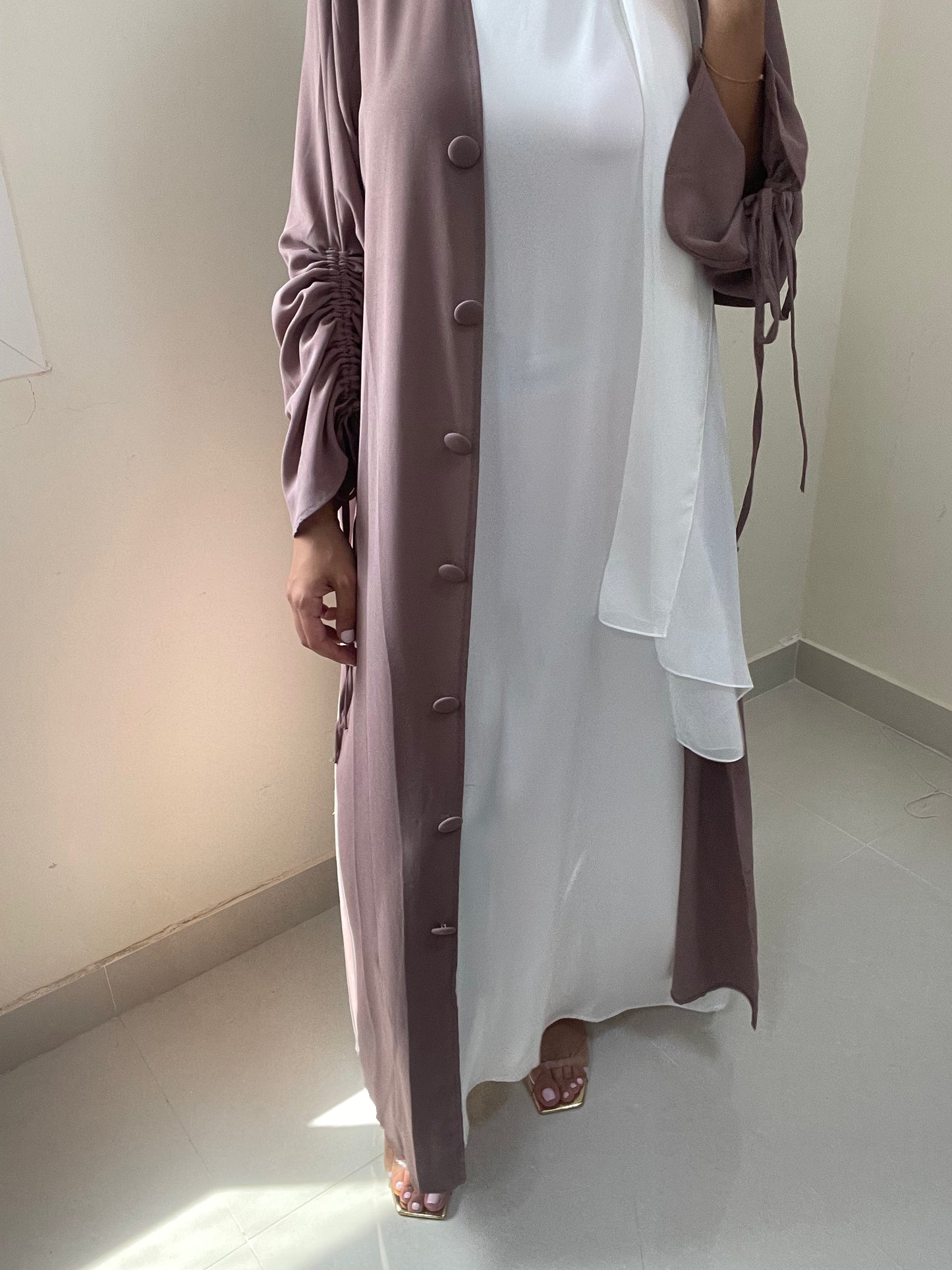 Zia Rouched Abaya - RULACOUTURE