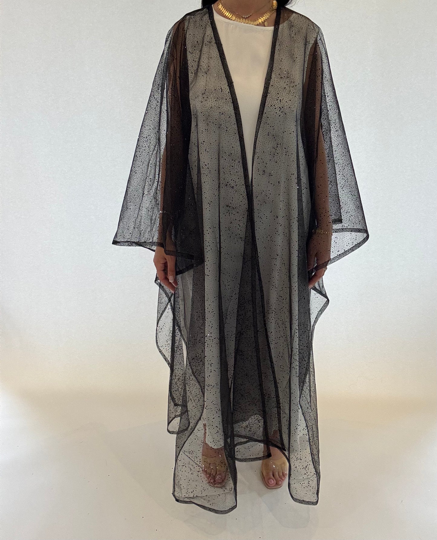 Black Luxe Sparkle Kaftan - RULACOUTURE