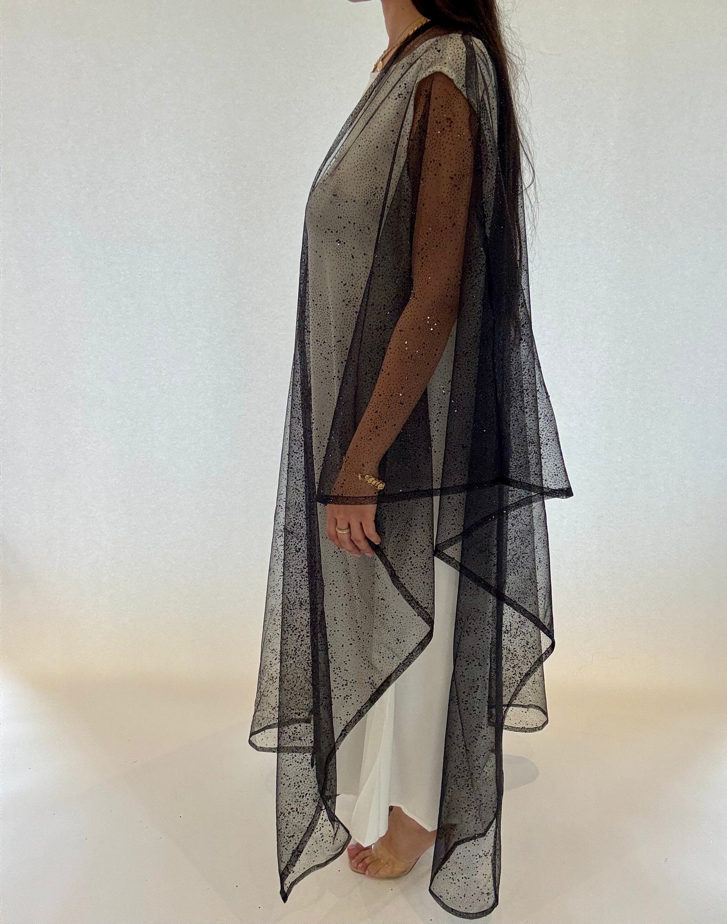 Black Luxe Sparkle Kaftan - RULACOUTURE