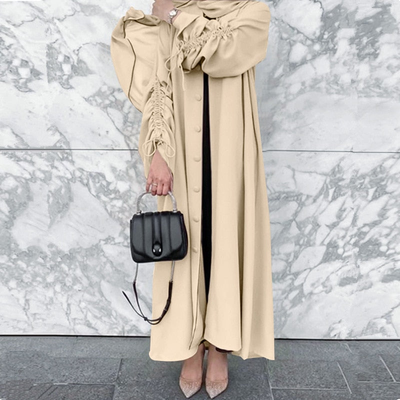 Zia Rouched Abaya - RULACOUTURE
