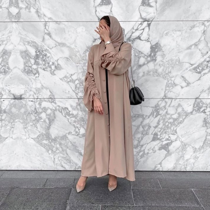 Zia Rouched Abaya - RULACOUTURE