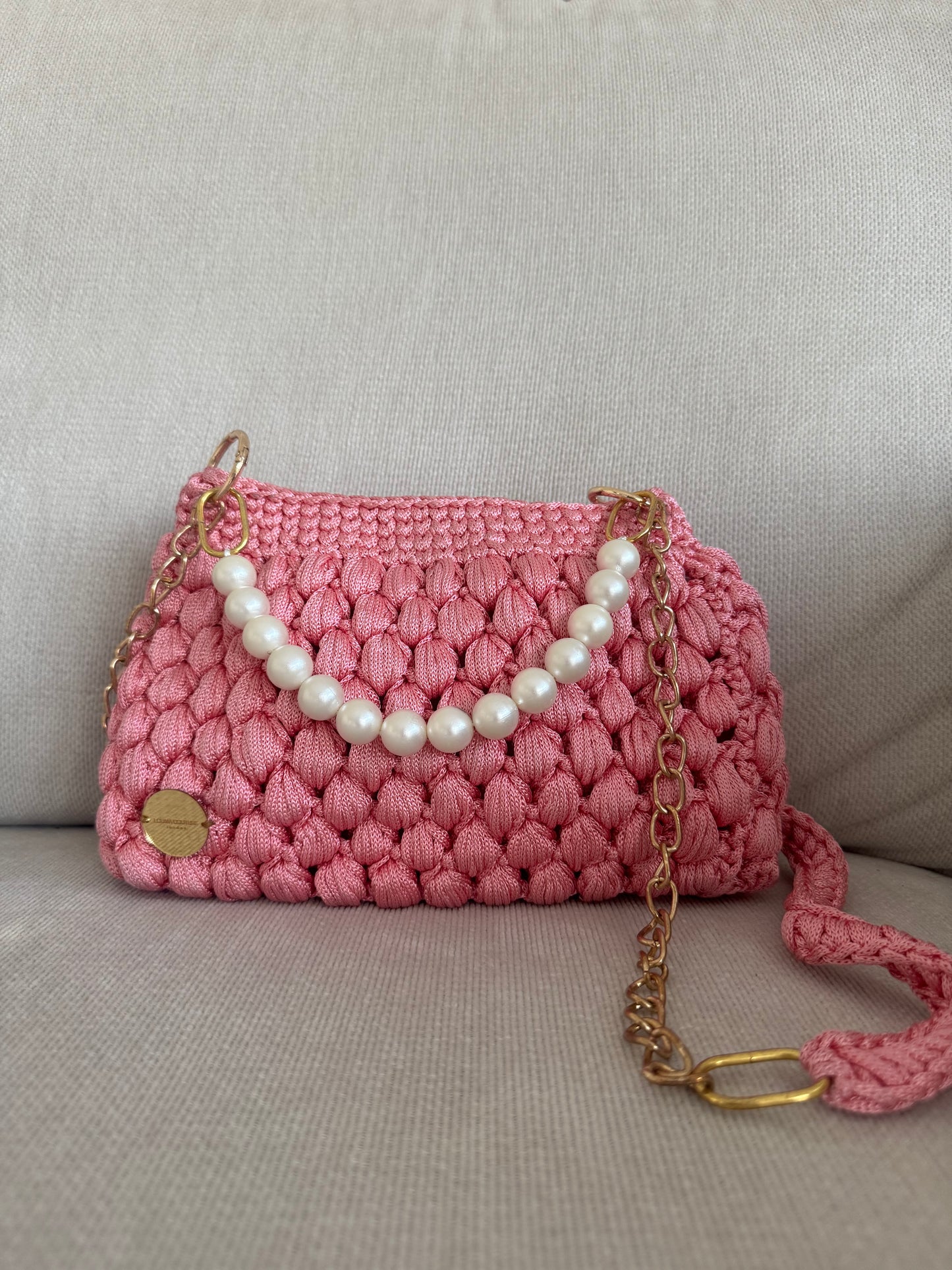 Rosé Crochet Bag