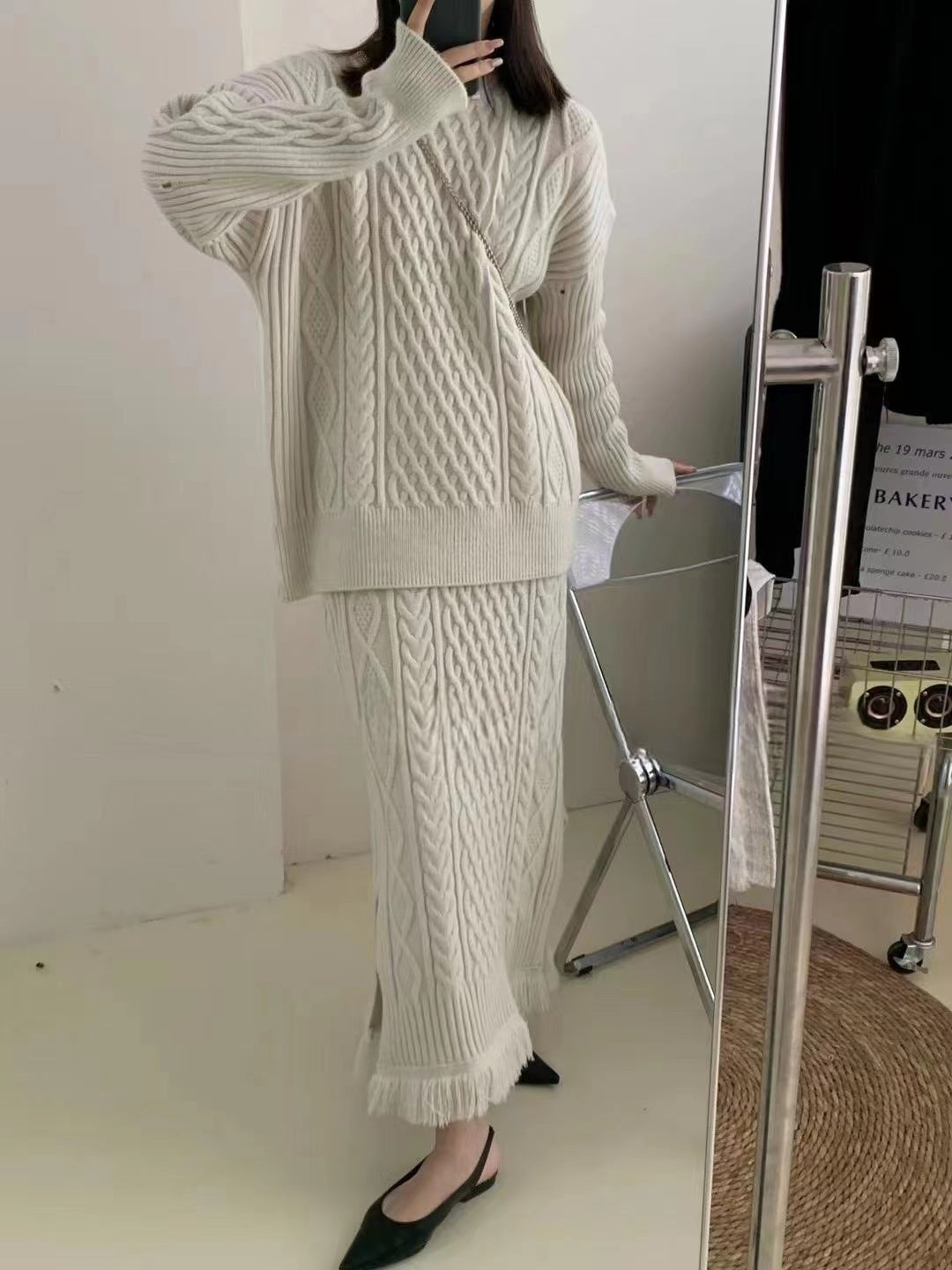 Knitted Skirt Co-ord Set - RULACOUTURE 