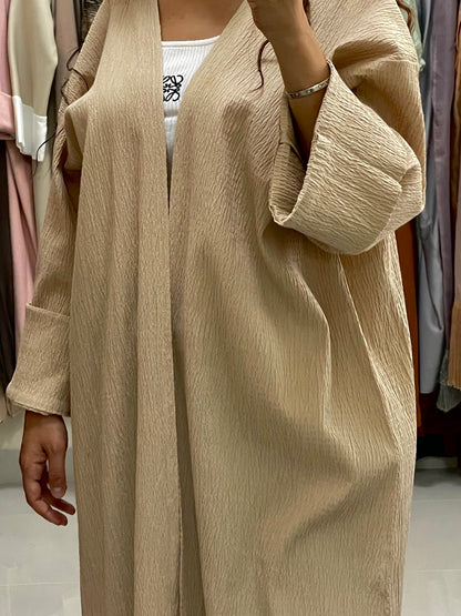 Sand Winter Abaya - RULACOUTURE 