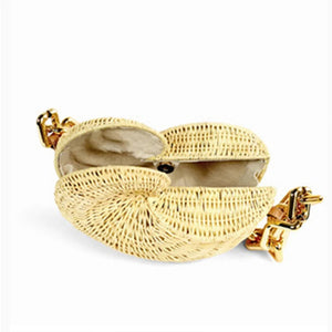 Woven Straw Shell Bag - RULACOUTURE 