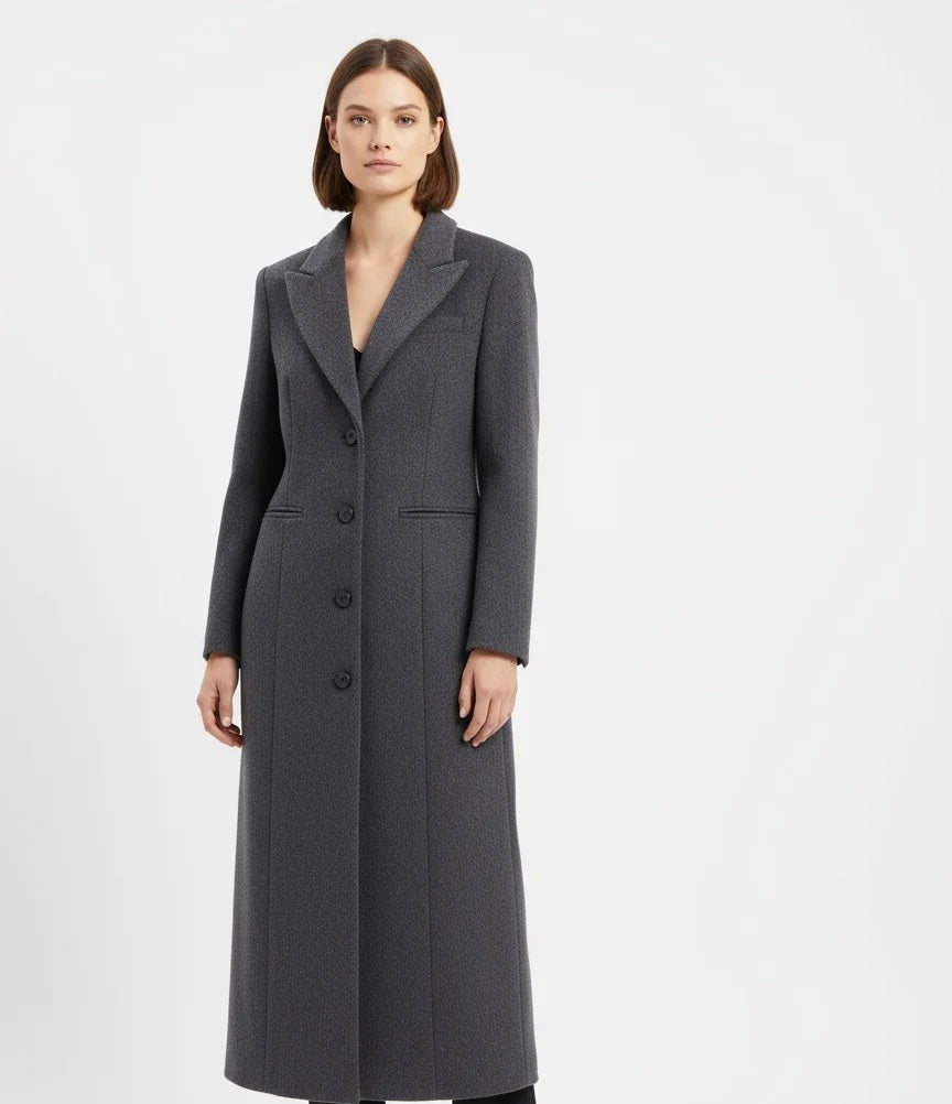 Ciselè Hourglass Wool Coat - RULACOUTURE 