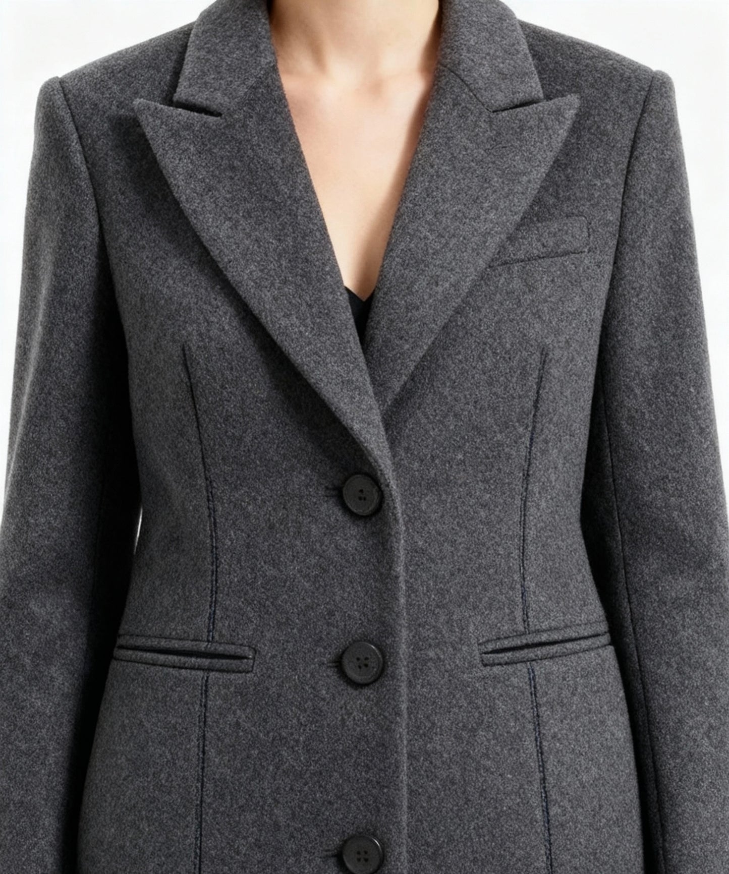 Ciselè Hourglass Wool Coat - RULACOUTURE 