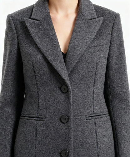 Ciselè Hourglass Wool Coat - RULACOUTURE 