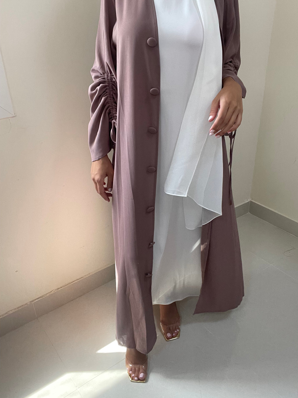 Zia Rouched Abaya - RULACOUTURE 