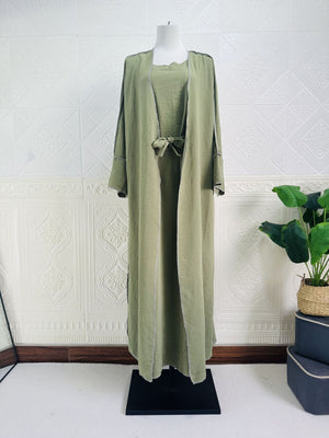 Three Piece Abaya Set - RULACOUTURE 