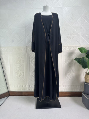 Three Piece Abaya Set - RULACOUTURE 