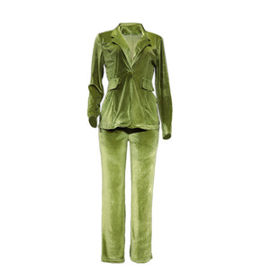Women's Suits Coat Wide Leg Pants Suit - RULACOUTURE 