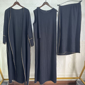 Three Piece Abaya Set - RULACOUTURE 