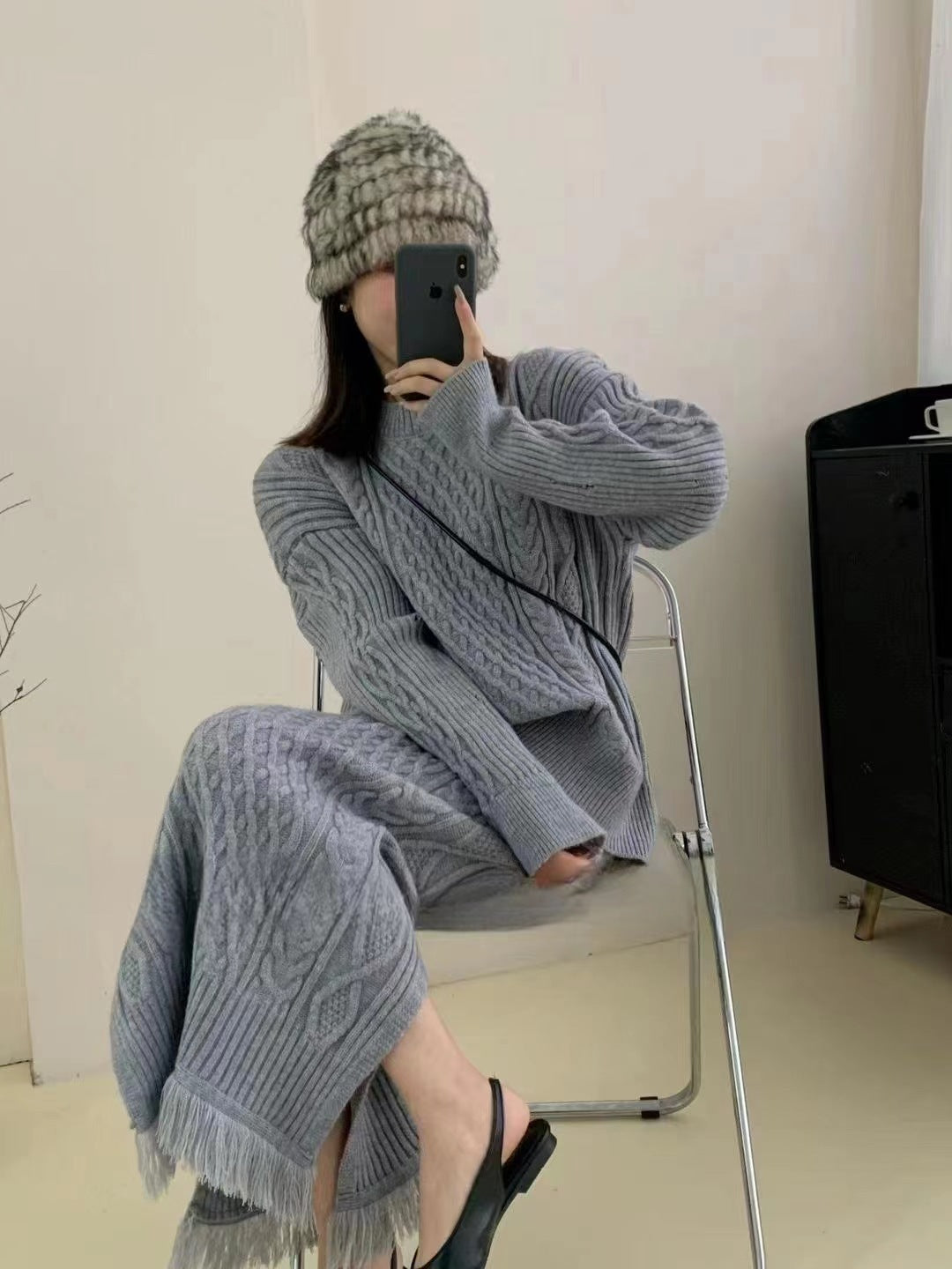 Knitted Skirt Co-ord Set - RULACOUTURE 