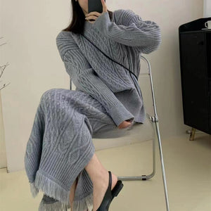 Knitted Skirt Co-ord Set