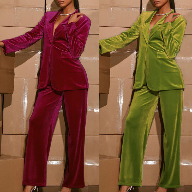 Women's Suits Coat Wide Leg Pants Suit - RULACOUTURE 