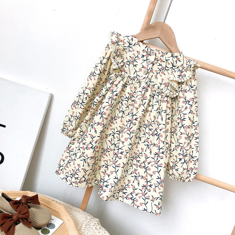 Long Sleeve Floral Girls Dress - RULACOUTURE 