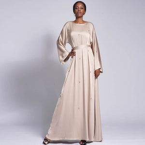 Leena Satin Kaftan Dress - RULACOUTURE 