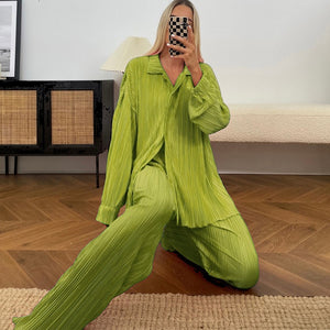 Pleated Shirt and Trouser Set - RULACOUTURE 