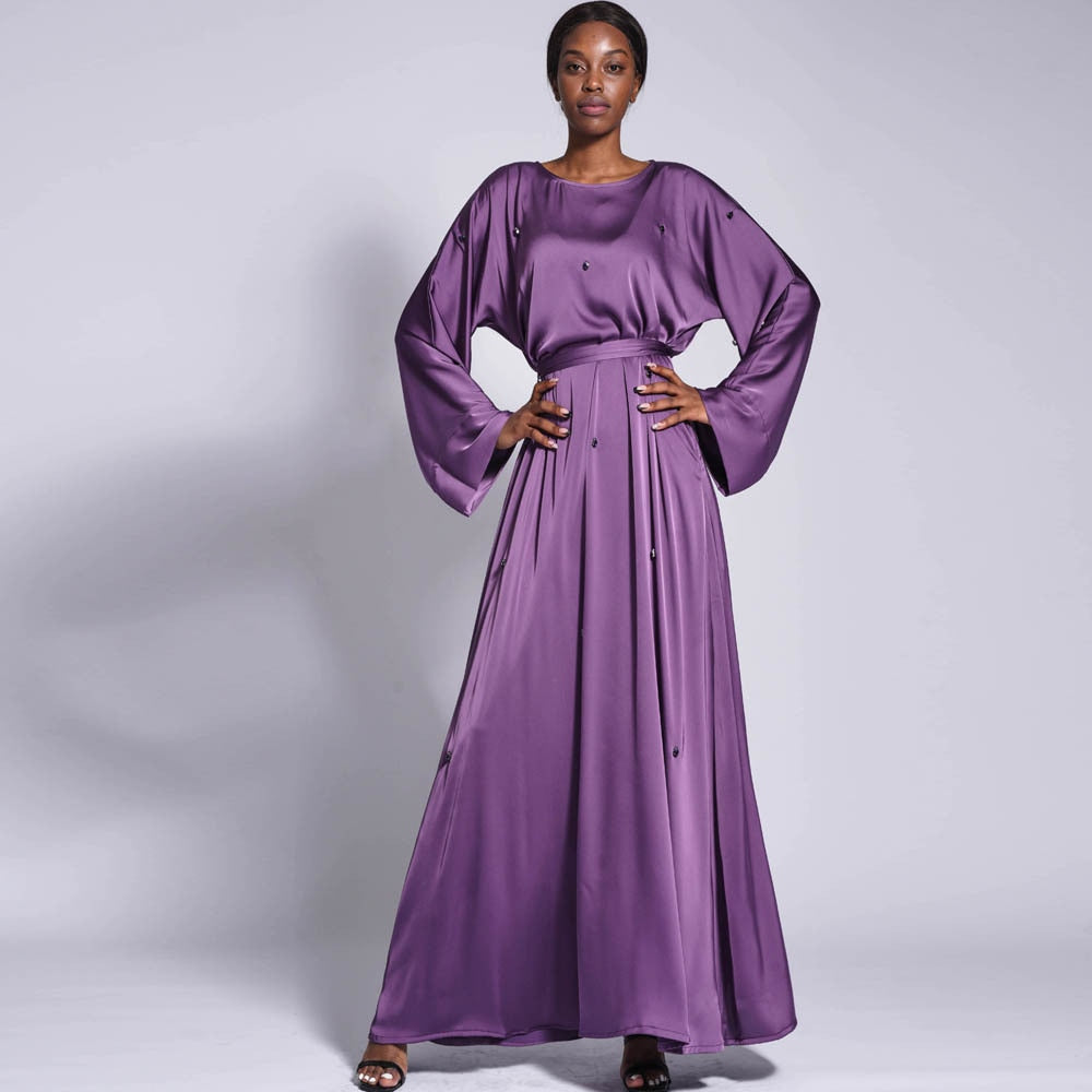 Leena Satin Kaftan Dress - RULACOUTURE 