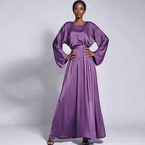 Leena Satin Kaftan Dress - RULACOUTURE 
