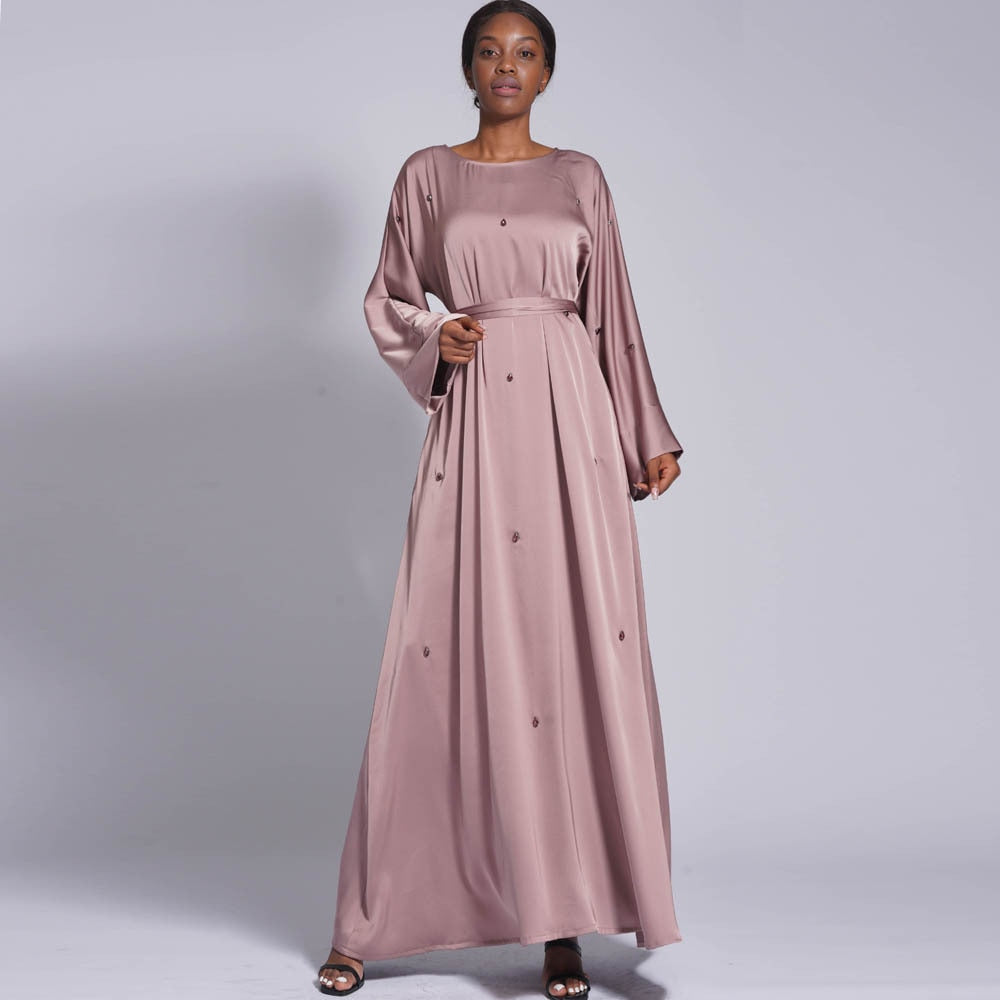 Leena Satin Kaftan Dress - RULACOUTURE 