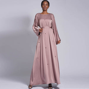 Leena Satin Kaftan Dress - RULACOUTURE 