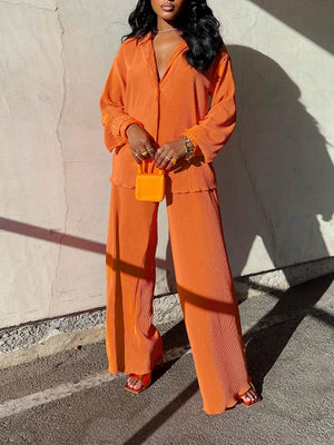 Pleated Shirt and Trouser Set - RULACOUTURE 