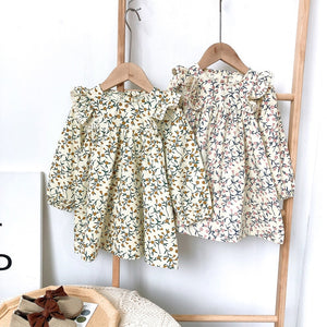 Long Sleeve Floral Girls Dress - RULACOUTURE 