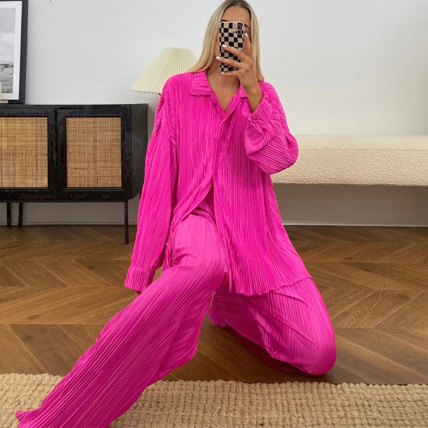 Pleated Shirt and Trouser Set - RULACOUTURE 