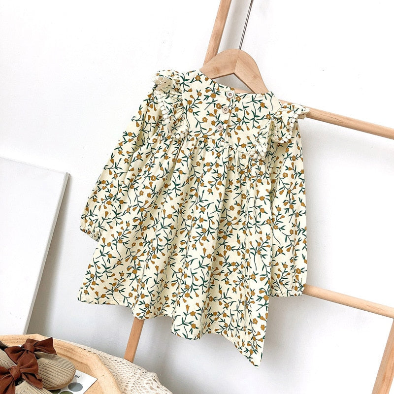 Long Sleeve Floral Girls Dress - RULACOUTURE 