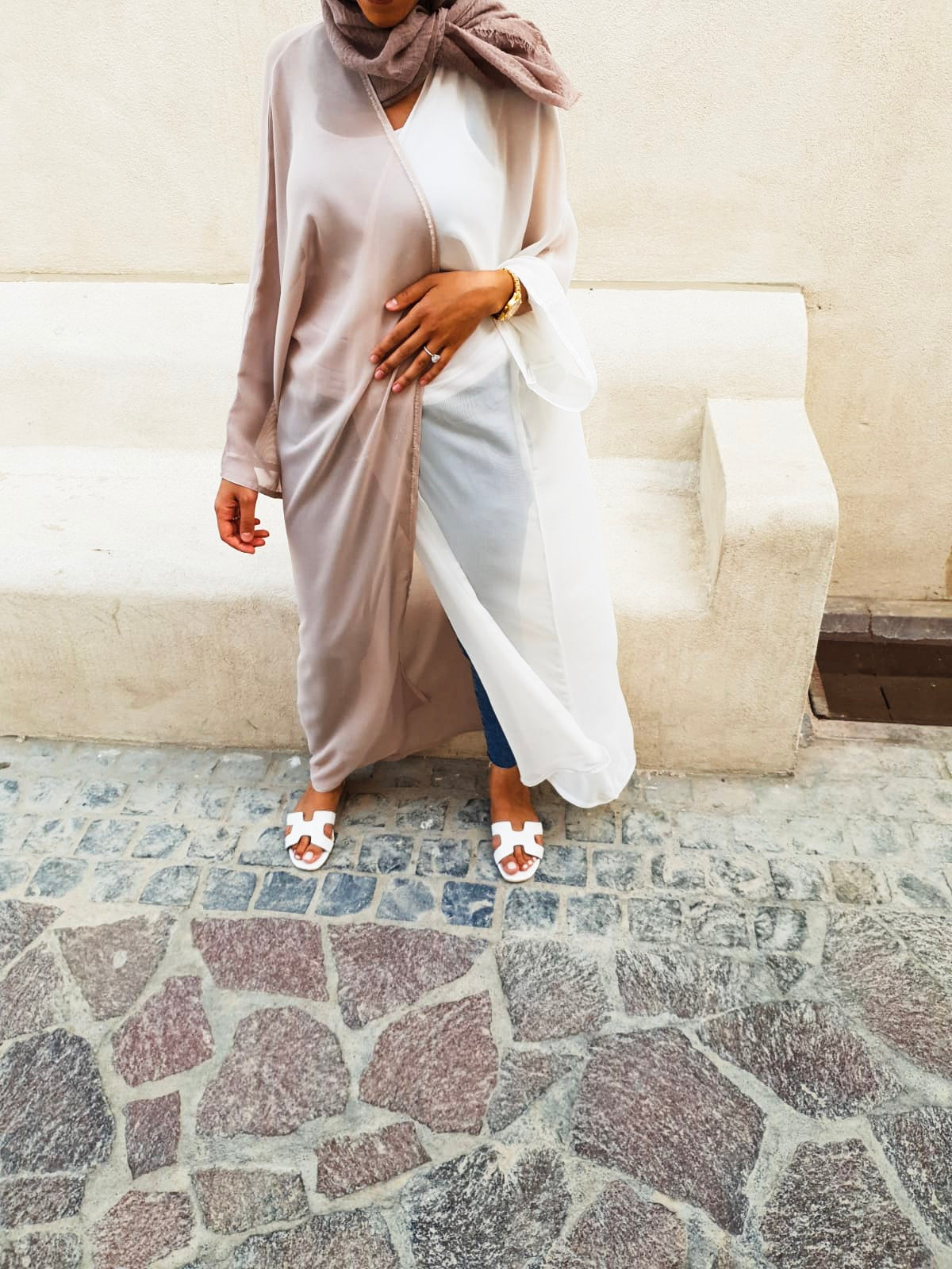 Fresh tones abaya - RULACOUTURE 