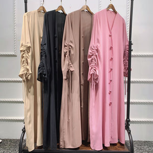 Zia Rouched Abaya - RULACOUTURE 